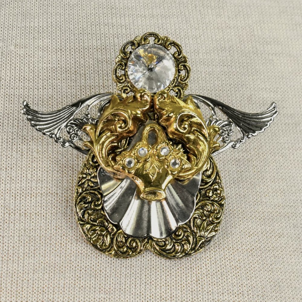 1995 Rosemary Nelson Angel Brooch With Basket
